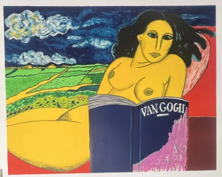 Lithograph Corneille - Lithographie Hommage à Van Gogh 1989
