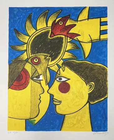 Lithograph Corneille - Lithographie Idylle, 2003