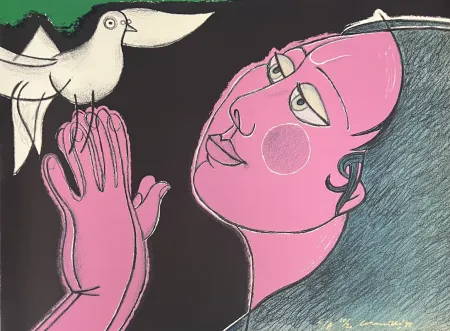 Lithograph Corneille - Lithographie Incantation, 1991, E/A