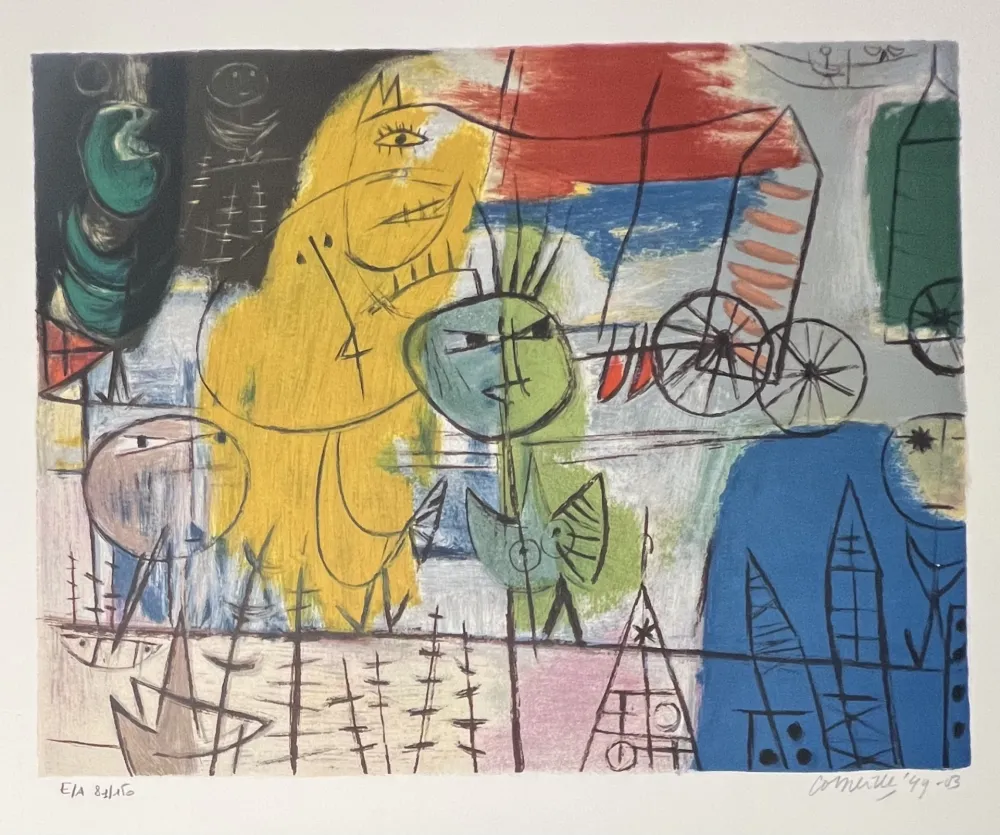 Lithograph Corneille - Lithographie La rue Cobra, 1949 - 2003