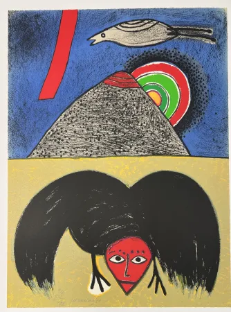 Lithograph Corneille - Lithographie  Le corbeau - Hommage à Edgar Allan Poe