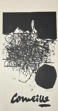 No Technical Corneille - Lithographie Paysage minéralogique 1960