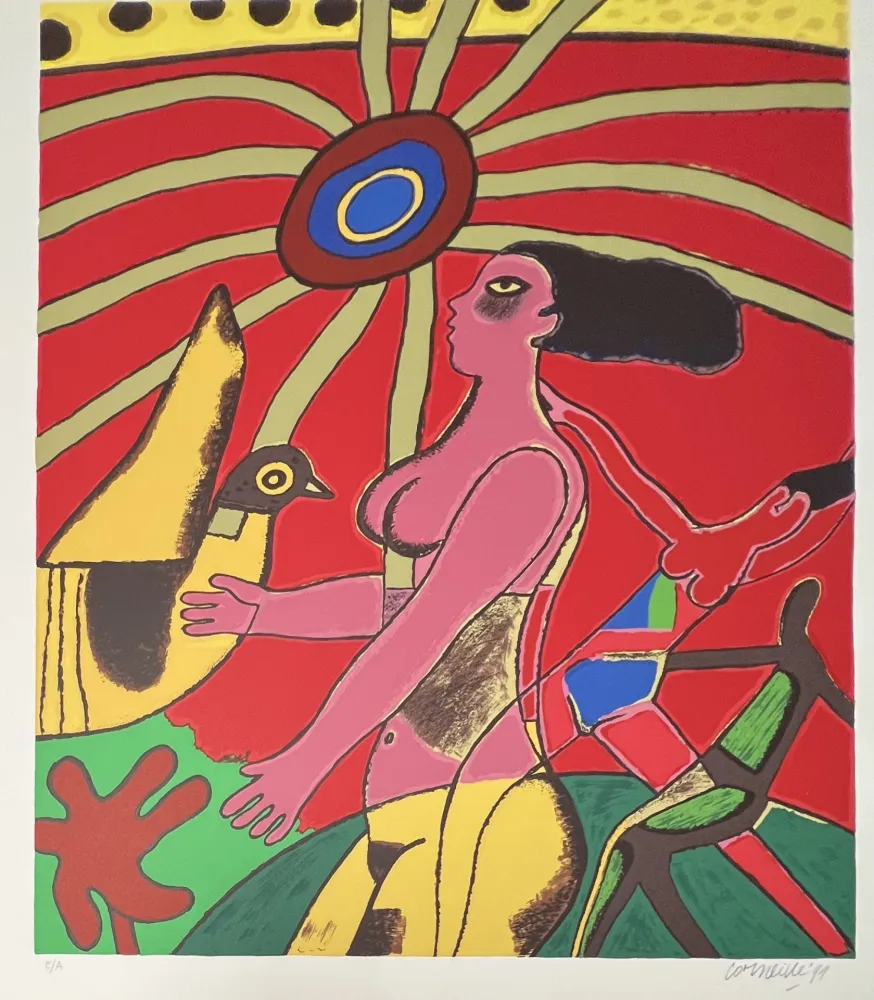 Lithograph Corneille - Lithographie Un été ardent, 1991