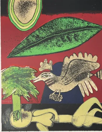 Lithograph Corneille - Lithographie Un rêve vert, 1975
