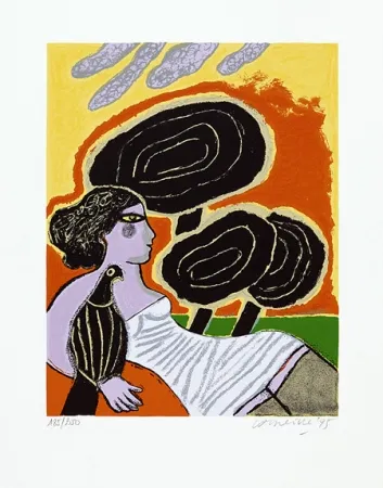 Screenprint Corneille - L'oiseau attentif