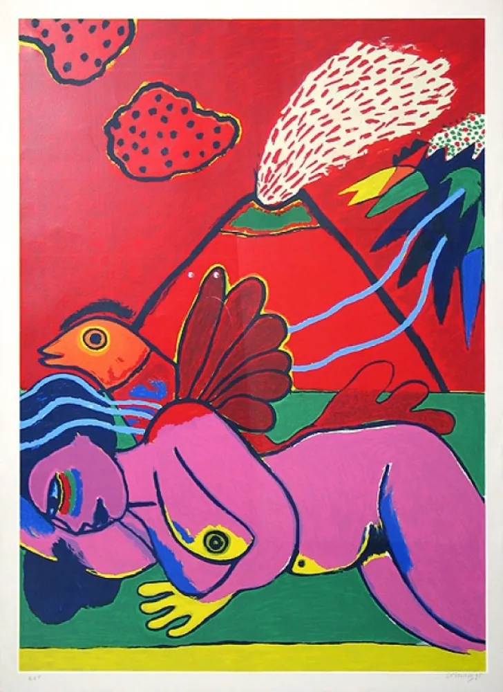 Lithograph Corneille - Lying Nude (Liegender Akt)