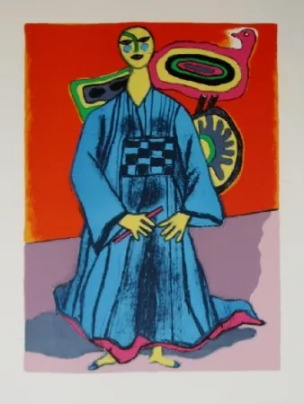 Lithograph Corneille - Mémoire du japon- la magicienne