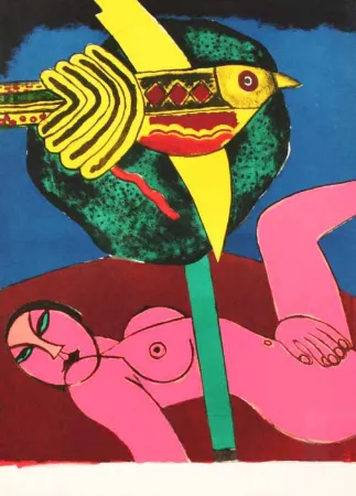 Lithograph Corneille - NUDO ROSA