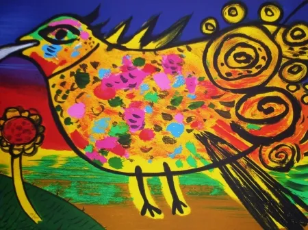 Lithograph Corneille - Oiseau