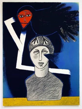 Lithograph Corneille - Raven no. 1