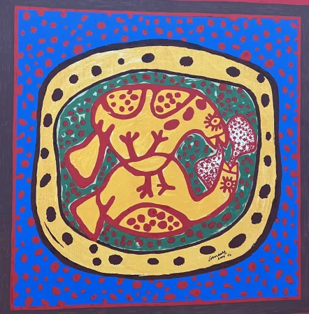 No Technical Corneille - Sérigraphie sur toile Love Birds, E/A- Encadrée