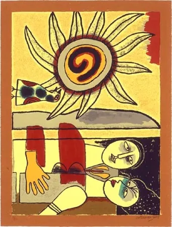 Screenprint Corneille - Soleil cou coupé