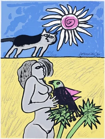 Screenprint Corneille - Terre habitée