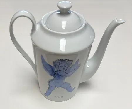 Ceramic Corneille - Théière L'Ange d'après Rubens, en porcelaine de Limoges