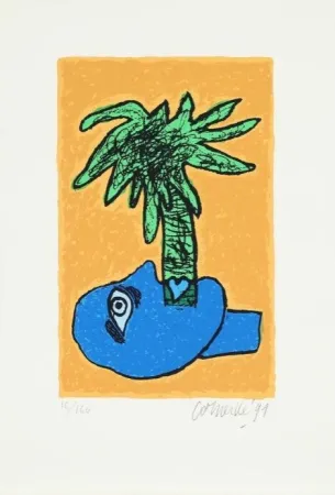 Screenprint Corneille - Trilogie tropicale (bleue)