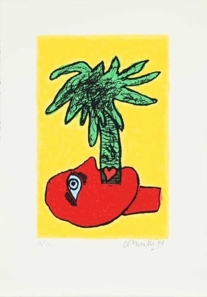 Screenprint Corneille - Trilogie tropicale (rouge)