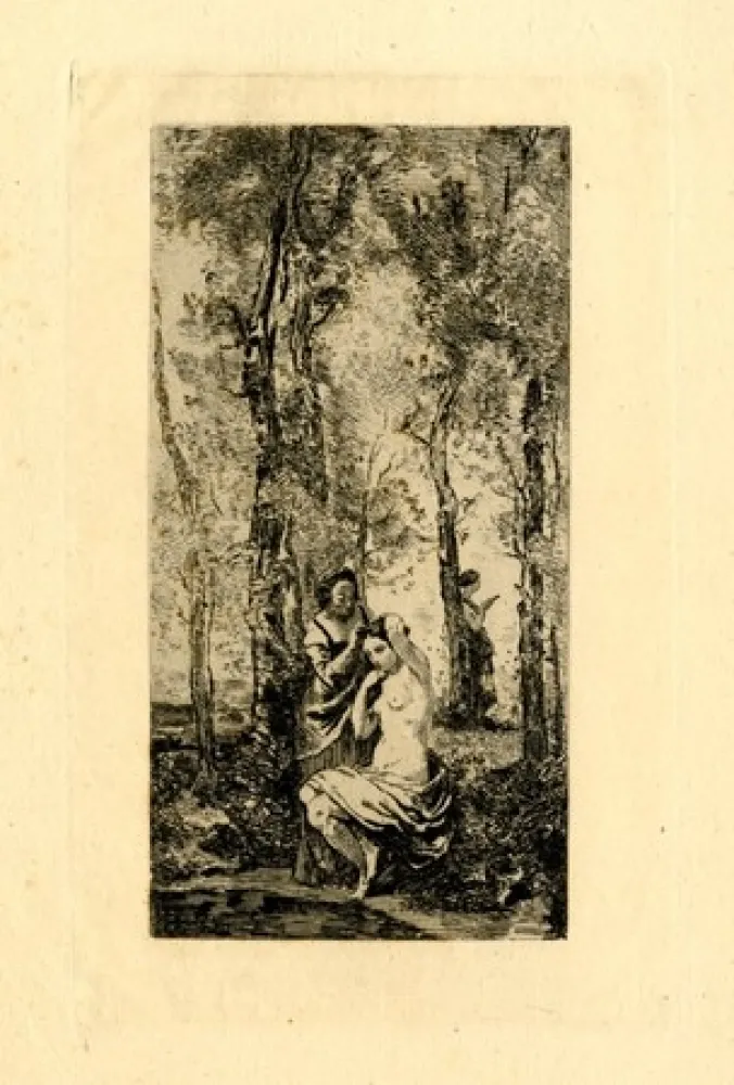 Etching Corot - La toilette