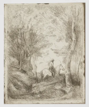 No Technical Corot - Le Grand Cavalier sous Bois (Horseman in the Woods, Large Plate)