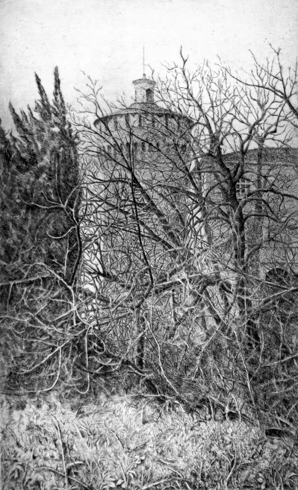 Engraving Cotugno  - Lodi, il torrione