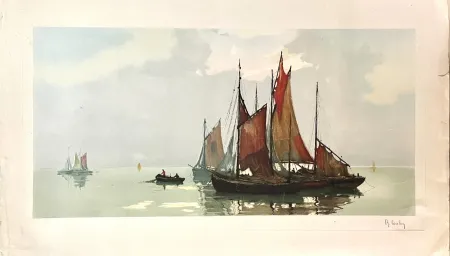 Aquatint Coulon - Bateaux de Pêche