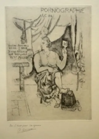 Engraving Courmes - Pornographie