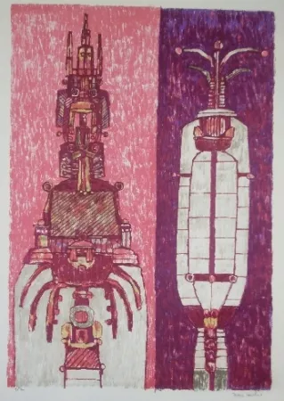 Lithograph Courtin - Le bon légume