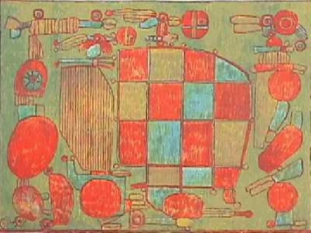 Lithograph Courtin - Parent du coté gauche 