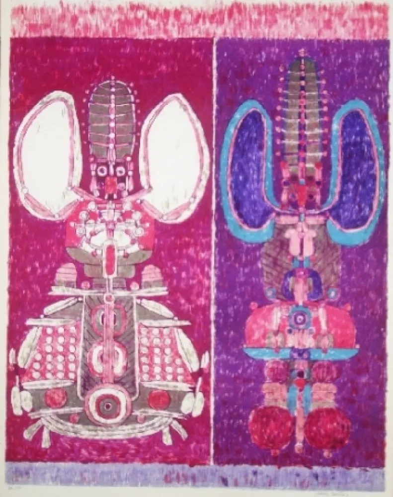 Lithograph Courtin - Tremblements