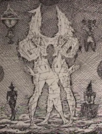 Engraving Coutaud - Voyage dans la lune 1