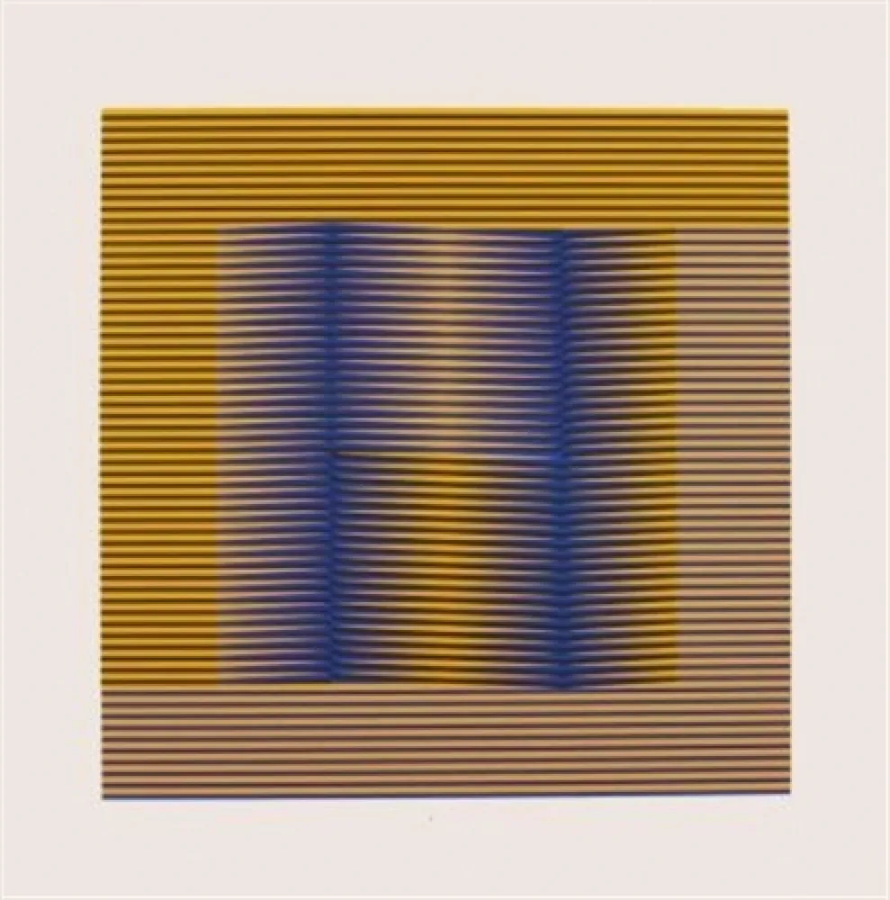 Screenprint Cruz-Diez - COMPOSITION EN JAUNE ET VILOET