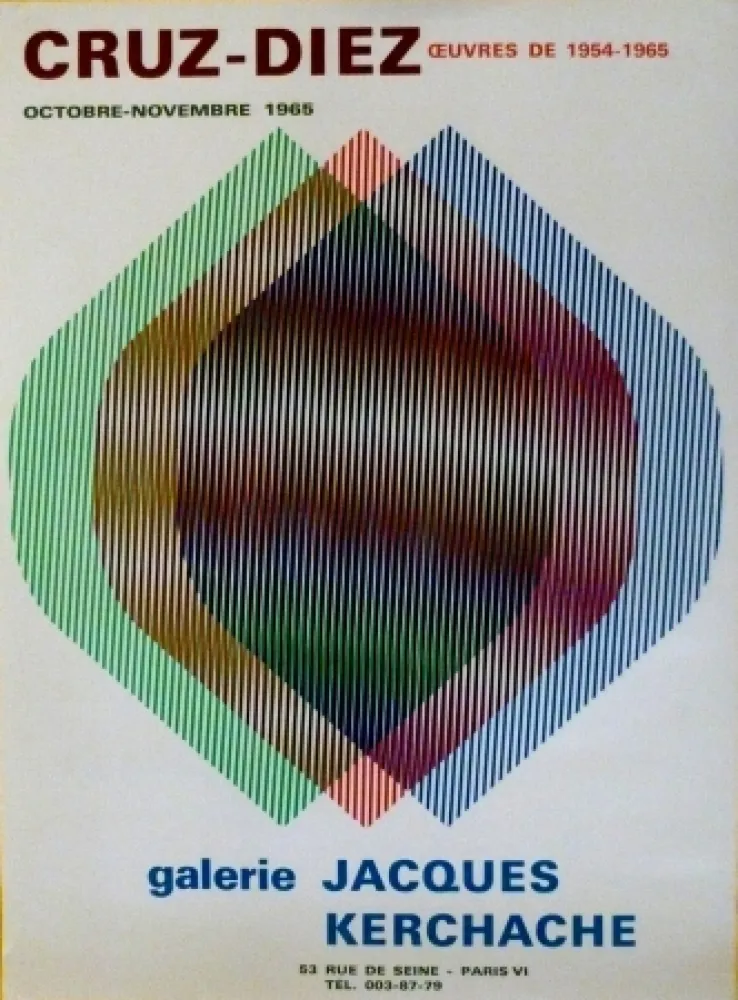 Screenprint Cruz-Diez - EXP jACQUES kERCHACHE 1965