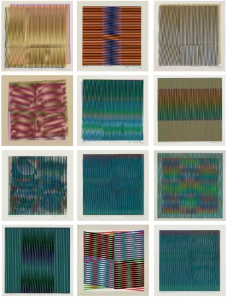 Screenprint Cruz-Diez - Grupo de 15 Serigrafías sobre papel 