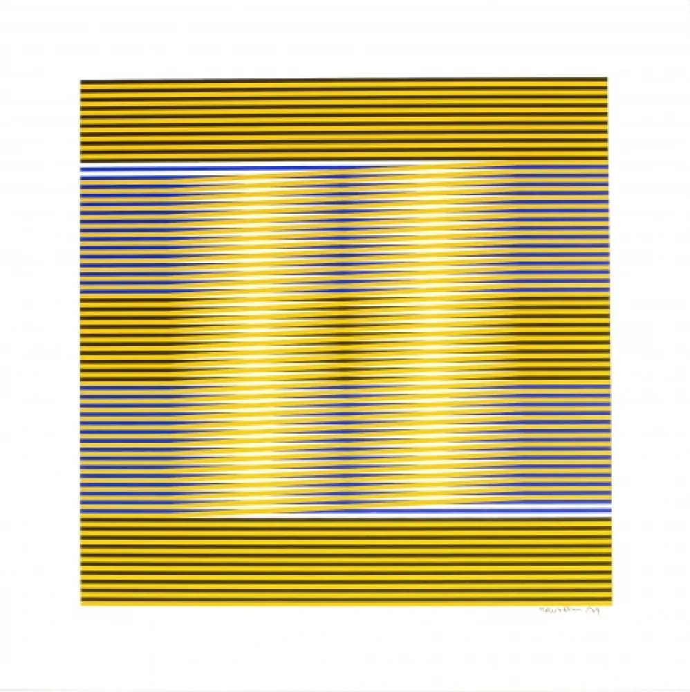 Screenprint Cruz-Diez - Induction Chromatique (Blue & Yellow) 