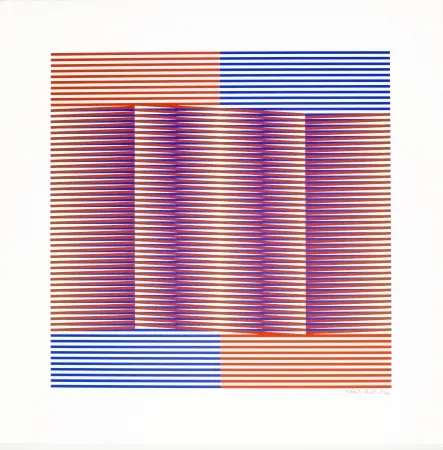 Screenprint Cruz-Diez - Induction Chromatique (Red & Blue)