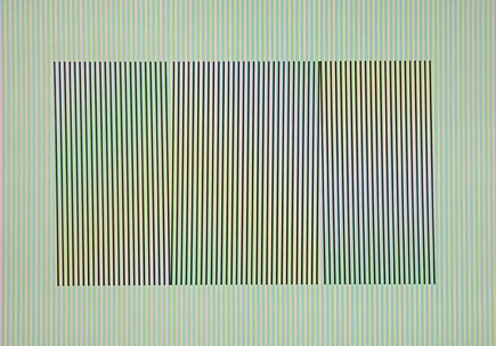 Lithograph Cruz-Diez - Mod. 3 Inducción Cromática a doble frecuencia Toledo