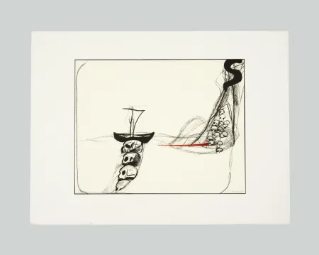 Lithograph Cucchi - Simm' nervusi