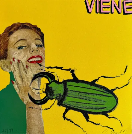 Lithograph Cucchi - Viene
