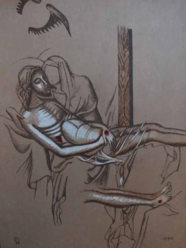 Lithograph Cueco - Descente de Croix