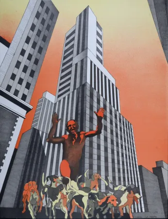 Lithograph Cueco - La Meute, circa 1968 - Hand-signed