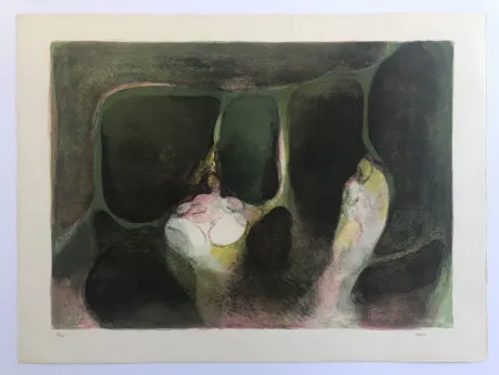 Lithograph Cueco - Sans titre (deux baigneuses)