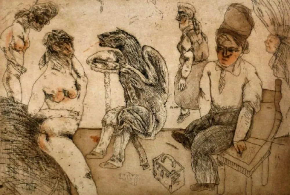 Etching And Aquatint Cuevas - Autorretrato en Blanes