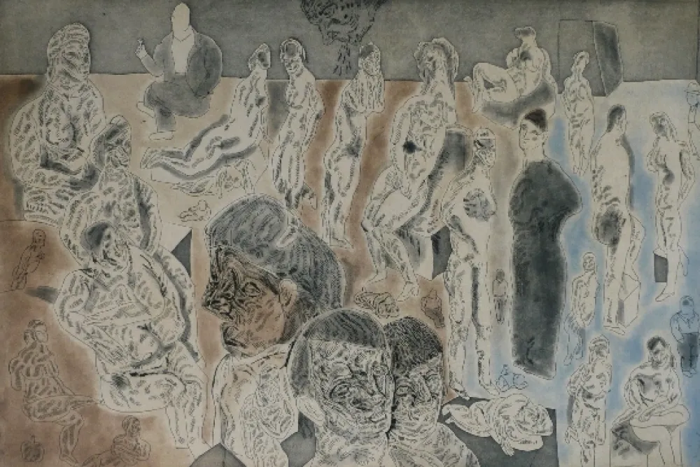 Etching And Aquatint Cuevas - Barrion chino I