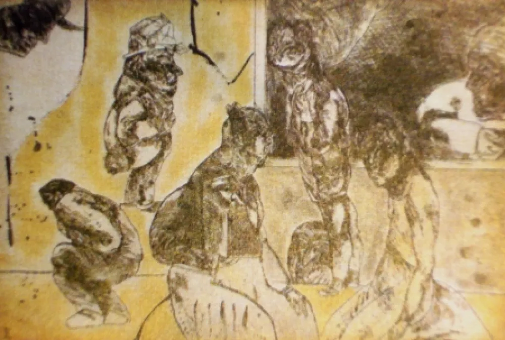 Etching And Aquatint Cuevas - El cuarto amarillo