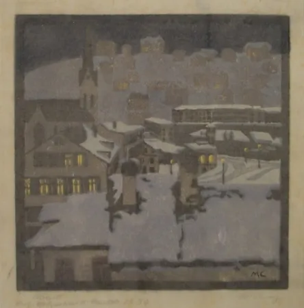 Woodcut Cunz - Abend