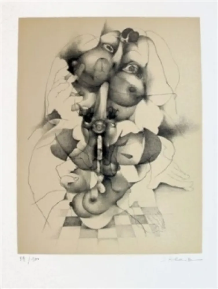 Lithograph Daboval - Les phantasmes de Berthe 3