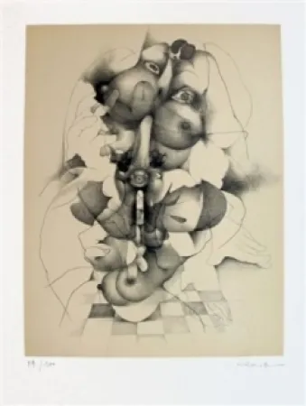 Lithograph Daboval - Les phantasmes de Berthe 3