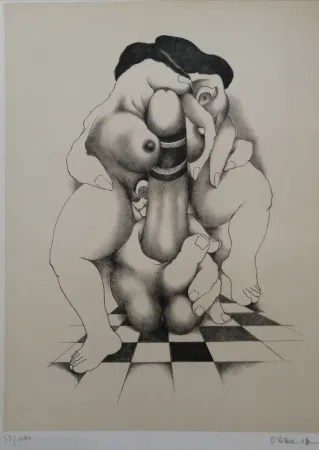 Lithograph Daboval - Phantasmes de Berthe 1