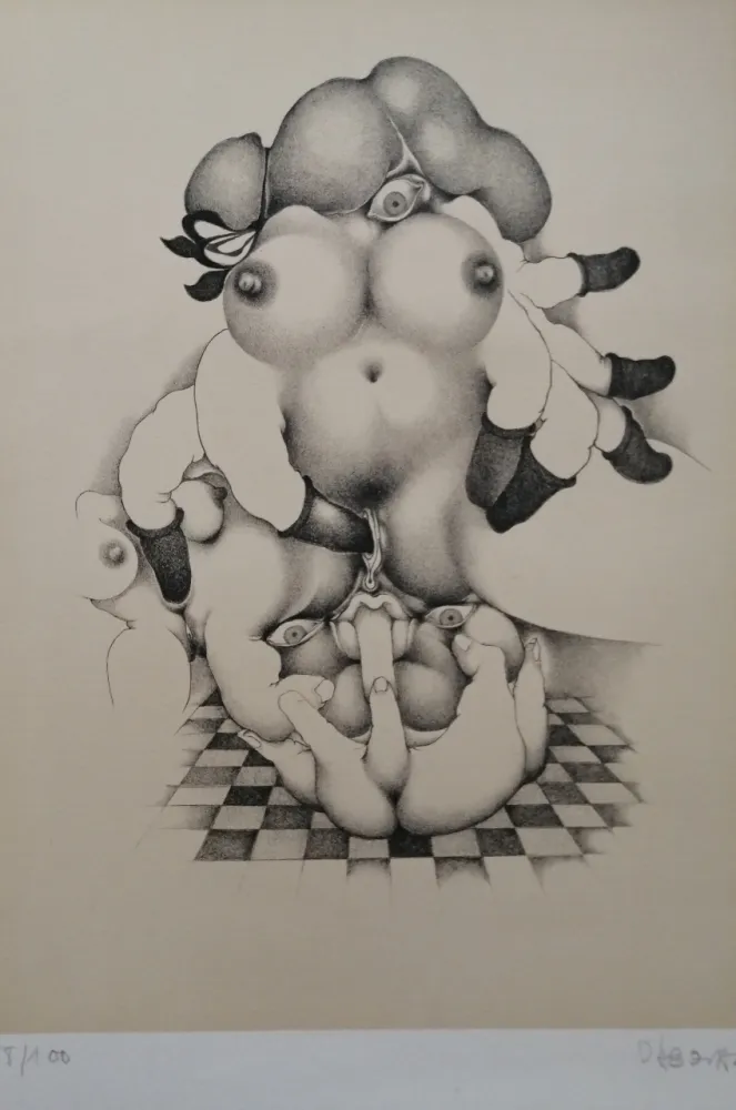 Lithograph Daboval - Phantasmes de Berthe 2