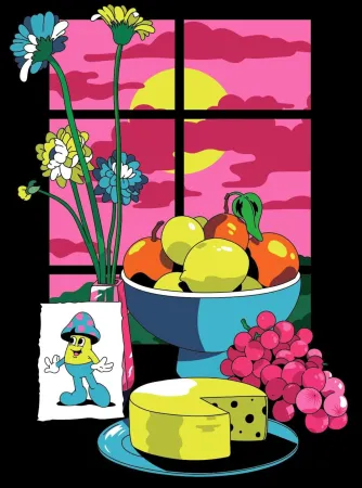 Lithograph Dabs - Moonlit Window