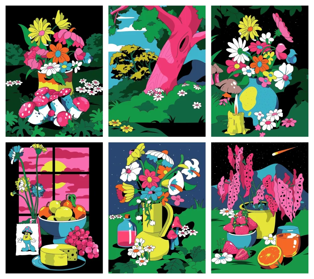 Lithograph Dabs - Untitled (Set of 6)